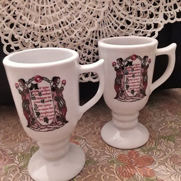 Vintage Sterling Vitrified China Irish Coffee Mugs - Picture 1 of 7